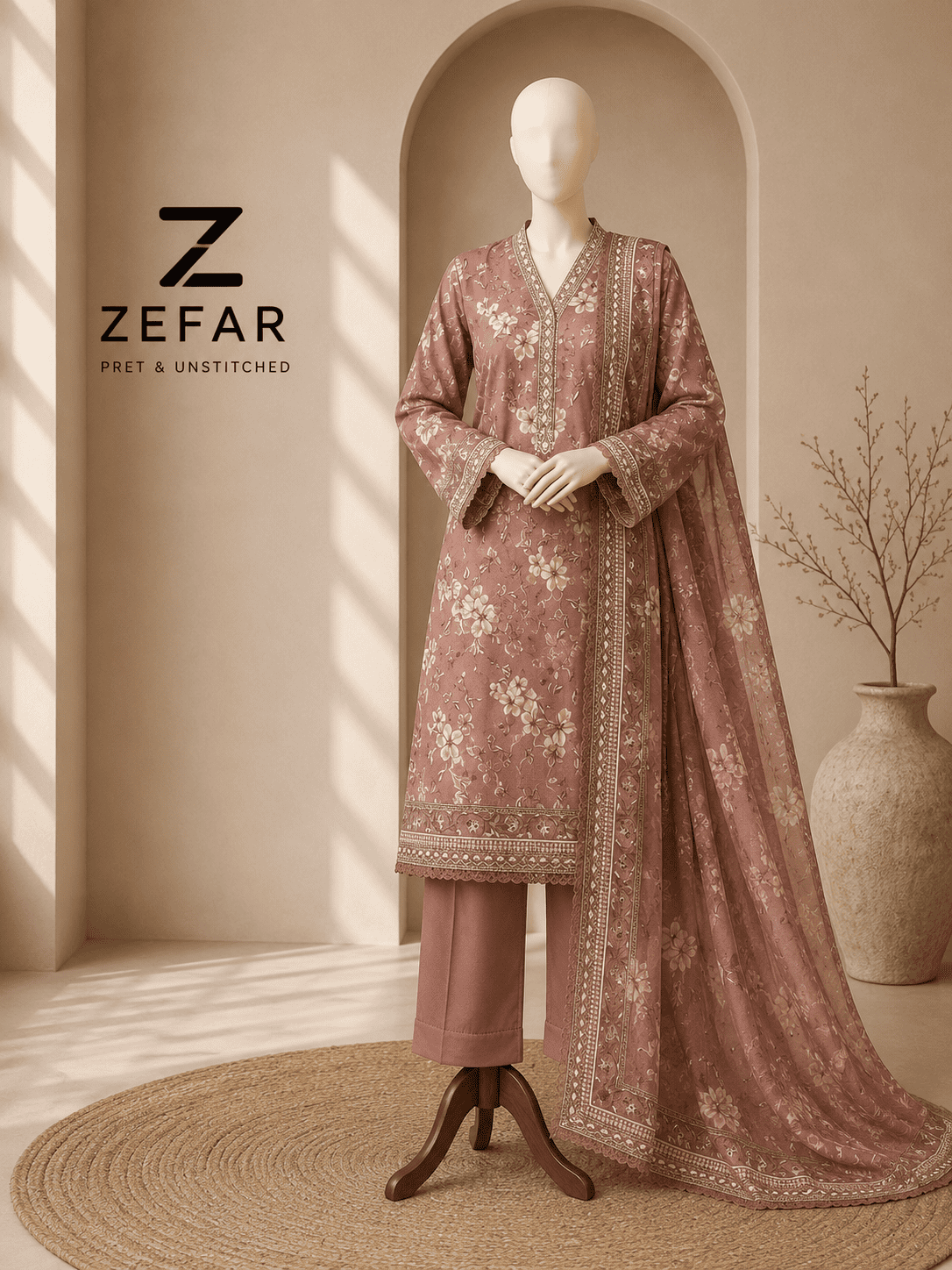 Rana Arts Zarineh 3PC Digital Printed Lawn Suit – Orignal